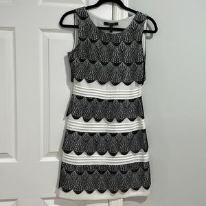 lace black and white dress